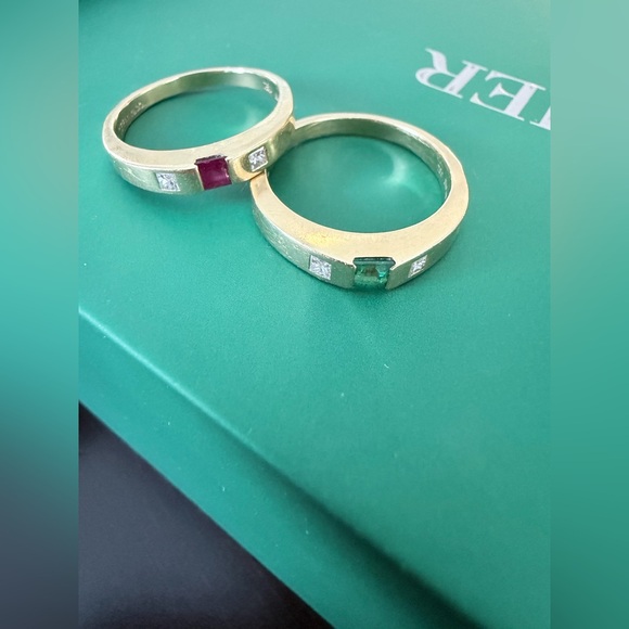 Tiffany & Co. Jewelry - Tiffany & Co. Gold Rings with Ruby and Emerald Accents